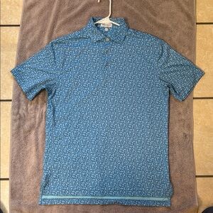 Peter Millar Blue Geometric Polo Shirt